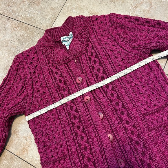Aran Crafts Cardigan Womens Long Merino Wool Duster Ireland size M - Picture 6 of 9